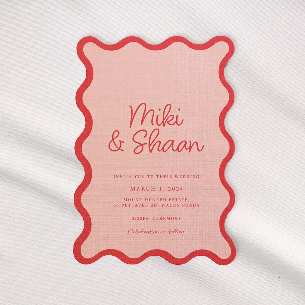 Wavy Squiggle Invitation Set of 3