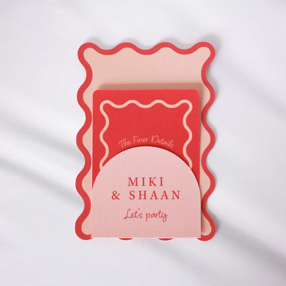 Wavy Squiggle Invitation Set of 3