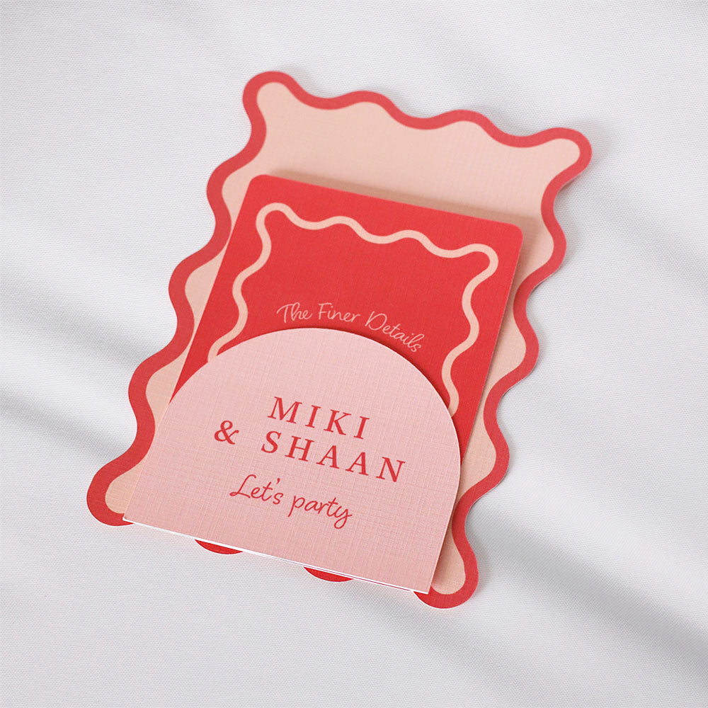 Wavy Squiggle Invitation Set of 3